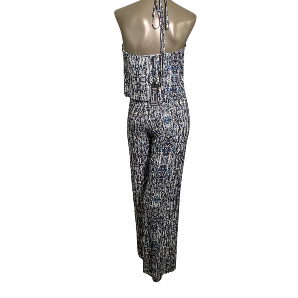 NEW! Deborah Viereck women’s XS jumpsuit printed stretch ruffle top sleeveless - Picture 4 of 10